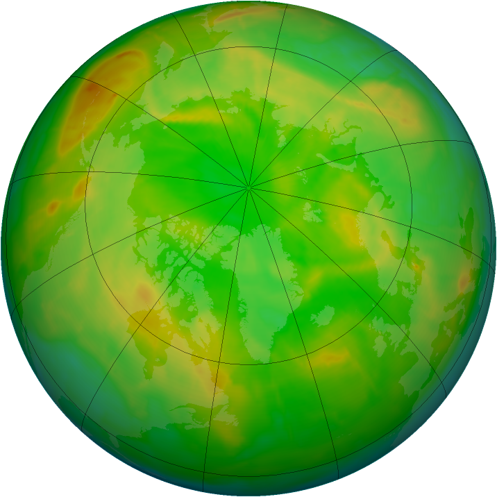 Arctic ozone map for 22 June 2010